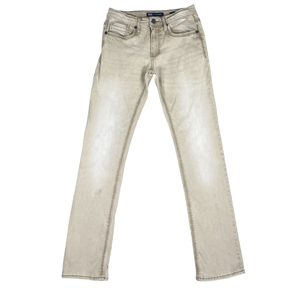 BKE Jake Straight Jeans Mens 29x32 Tan Khaki Stretch Denim Pants